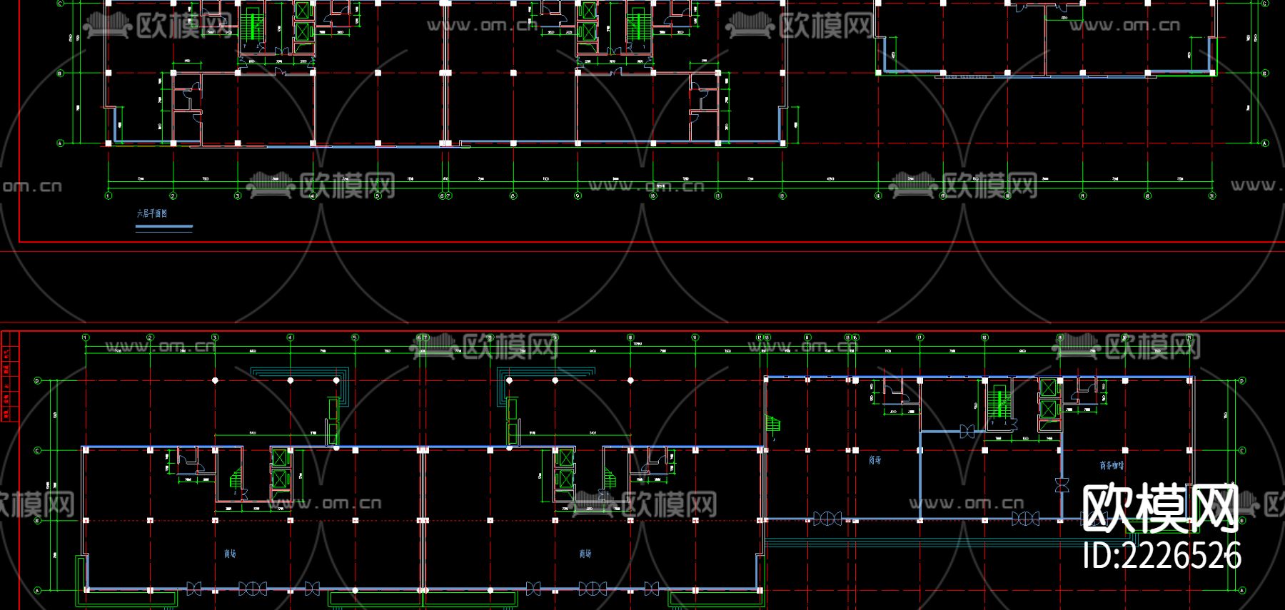 商住楼cad施工图下载（渲染图3）
