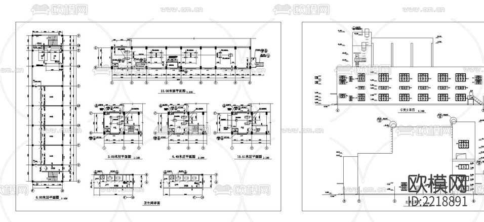 集中供熱站建筑CAD總圖下載(渲染圖1)