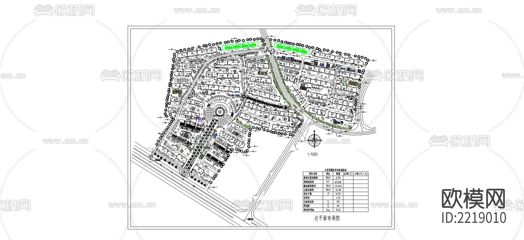 江信花园规划总平面cad施工图下载（渲染图4）