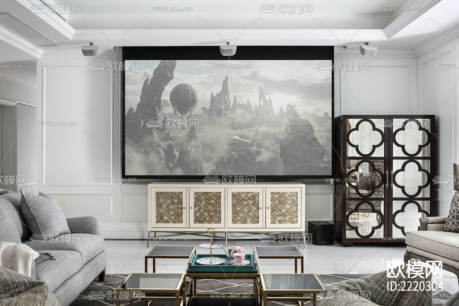 260㎡大平层CAD施工图下载（渲染图6）