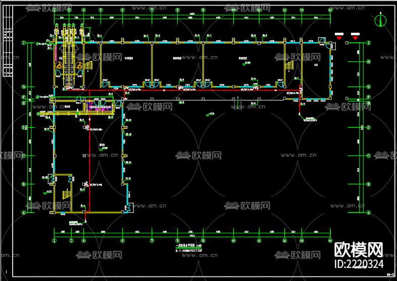 龙集教学楼给排水CAD施工图下载（渲染图3）