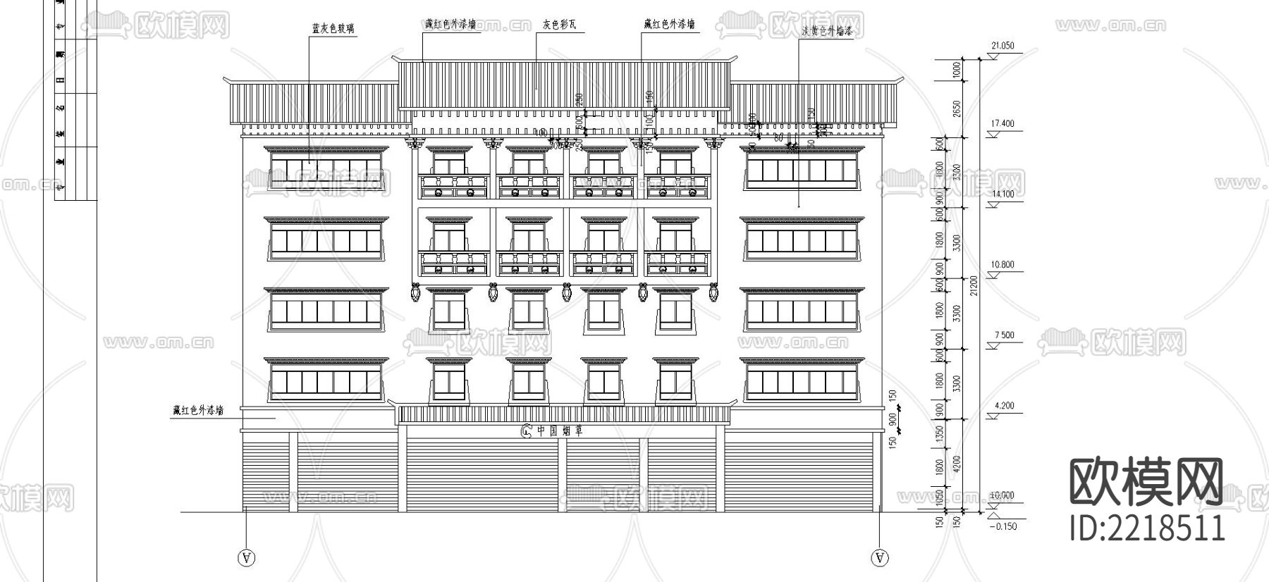 藏式建筑外观CAD施工图下载（渲染图3）