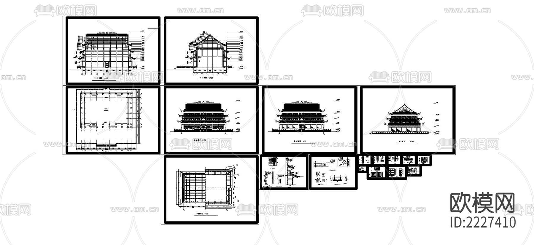 极普寺大雄宝殿cad施工图下载（渲染图4）