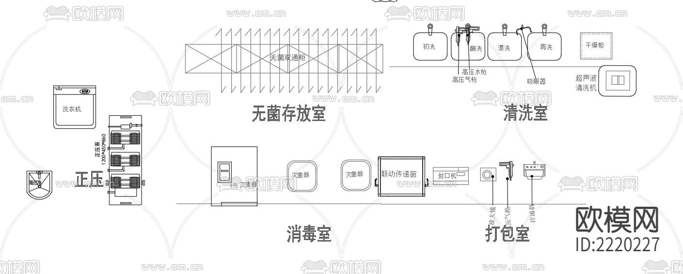 牙科诊室牙椅口腔医院设备CAD图库下载（渲染图3）