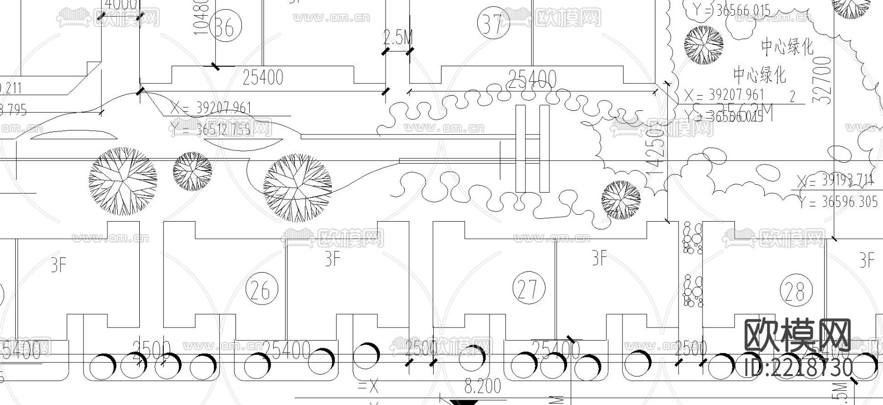 冠迪花园总平面CAD施工图下载（渲染图2）