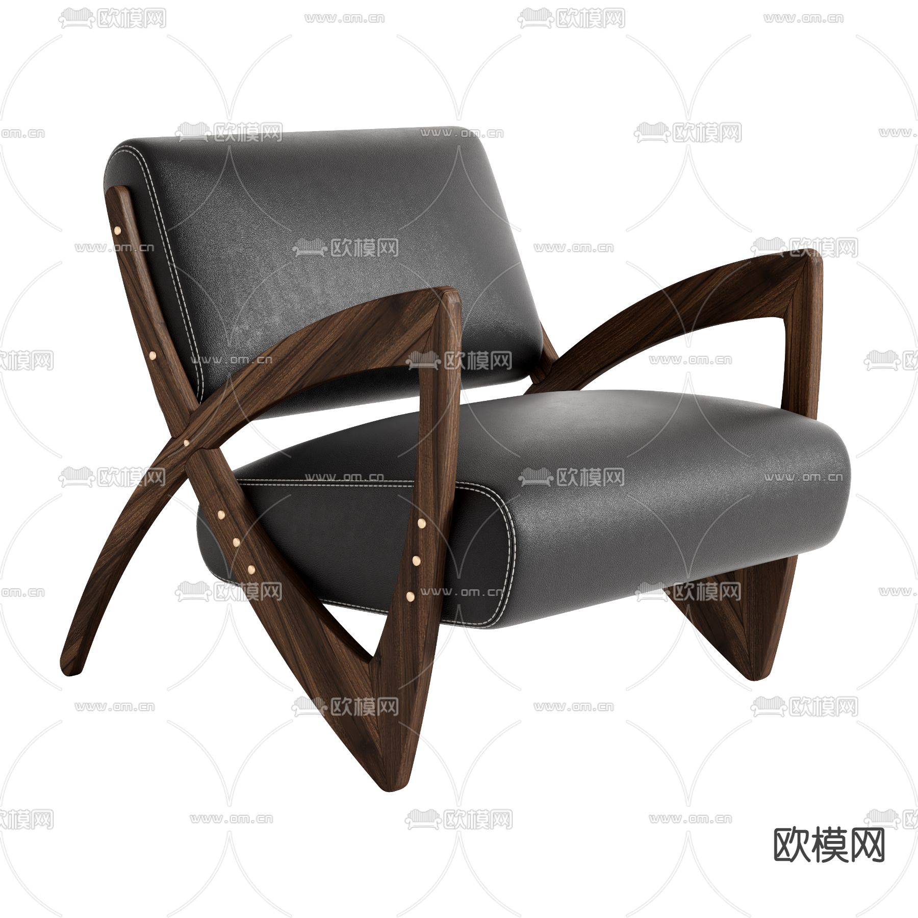 现代黑色休闲椅3d模型