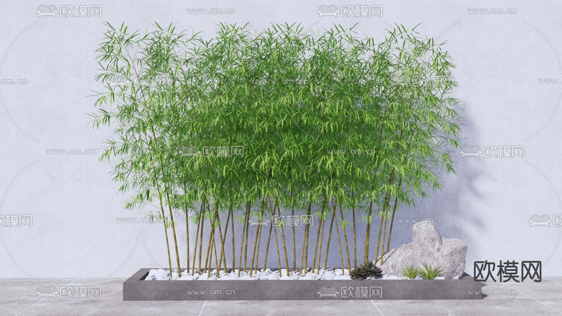 现代景观竹子su模型