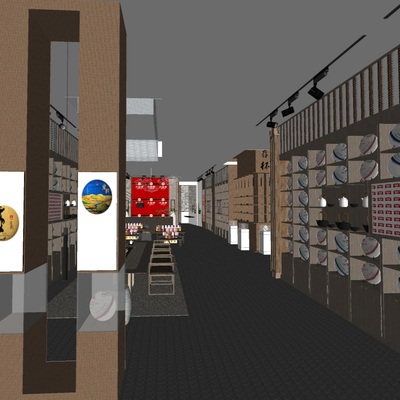  新中式烟酒茶叶店su模型 