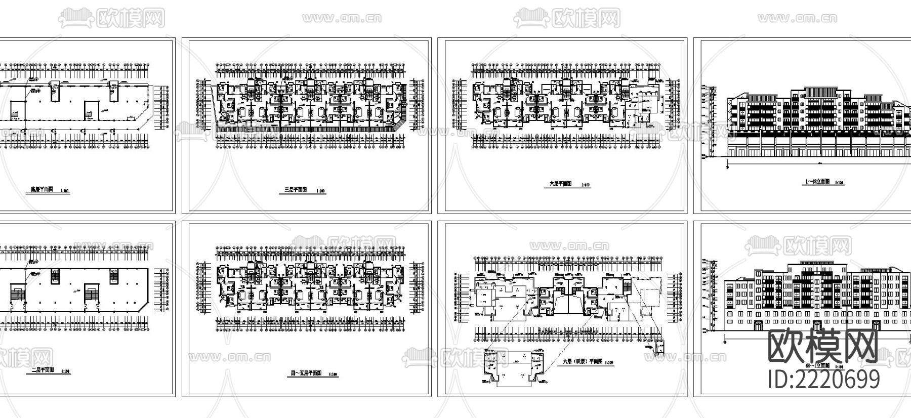 民居商住楼CAD施工图下载（渲染图6）