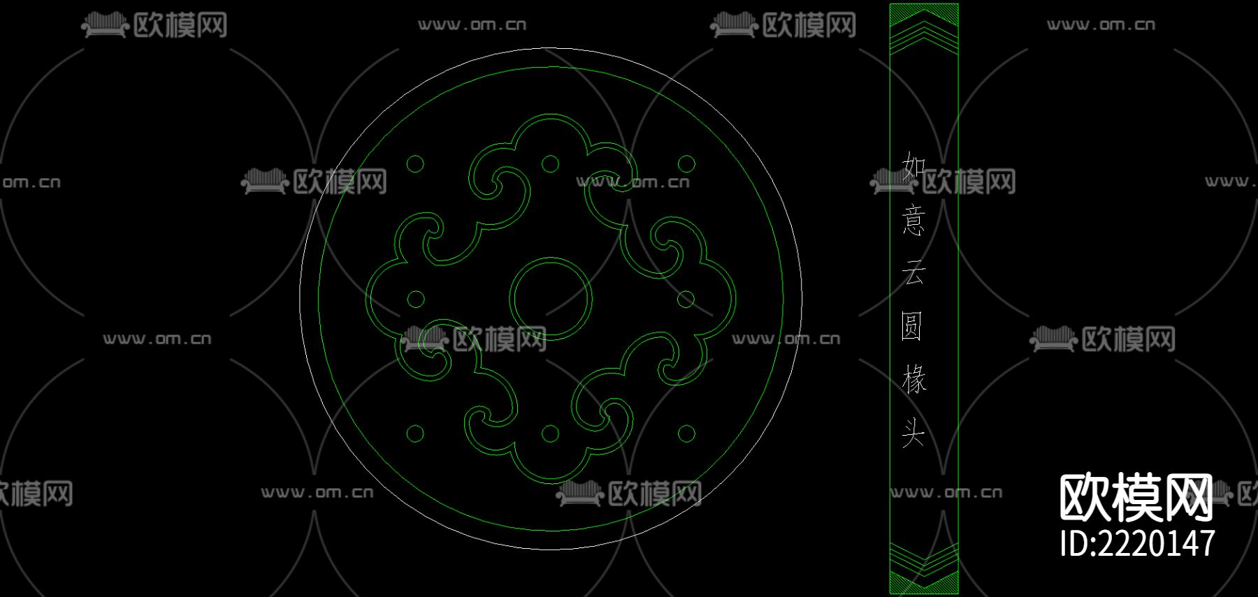 家装雕花CAD图库下载（渲染图3）