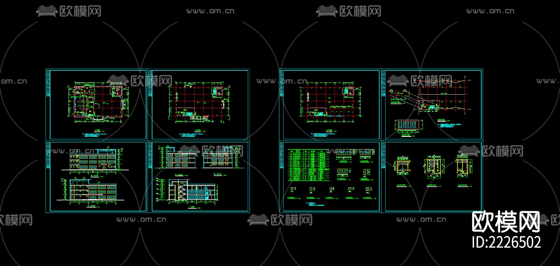 食堂cad施工图-免费3dmax模型库-欧模网