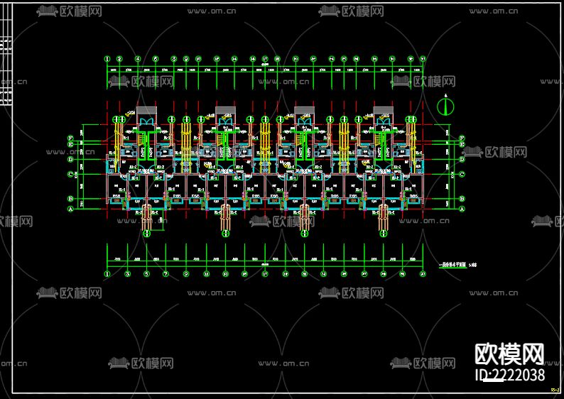 天岗湖老年安置房给排水cad施工图下载（渲染图3）