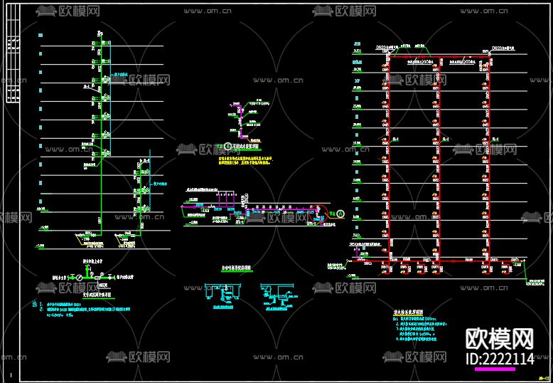 富园悦府7号楼给排水cad施工图下载（渲染图3）