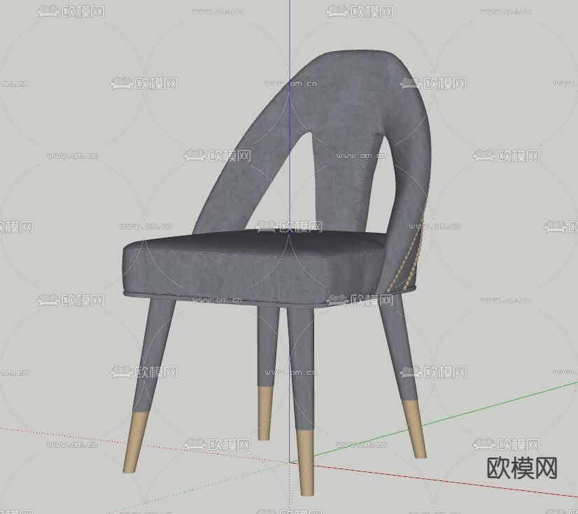 现代单椅su模型下载（渲染图2）