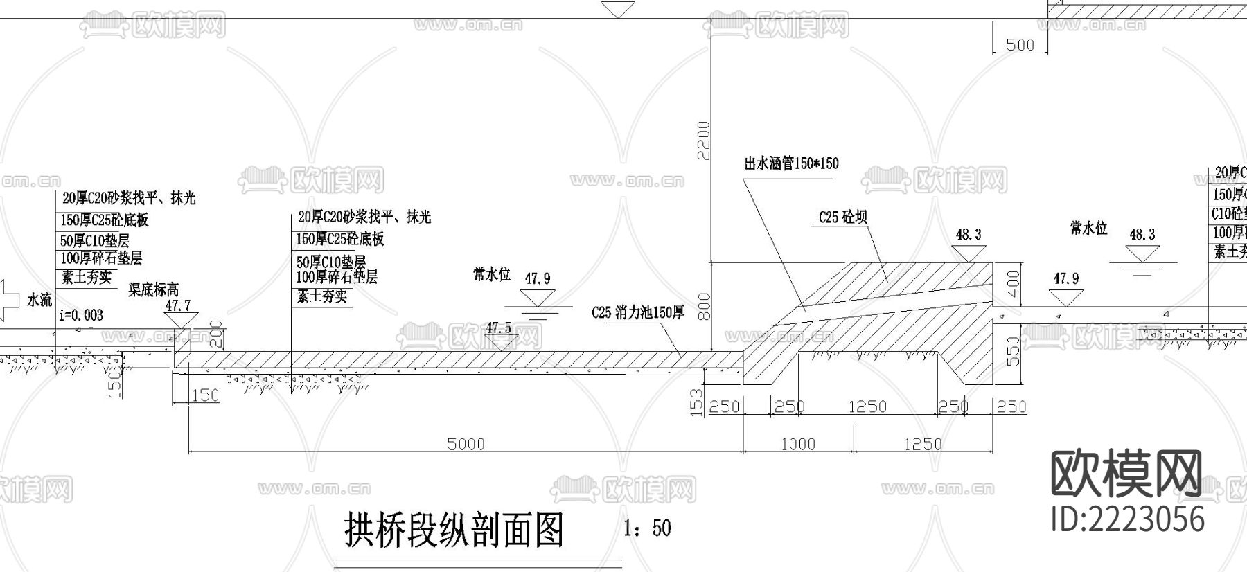 步行桥cad大样图下载（渲染图1）