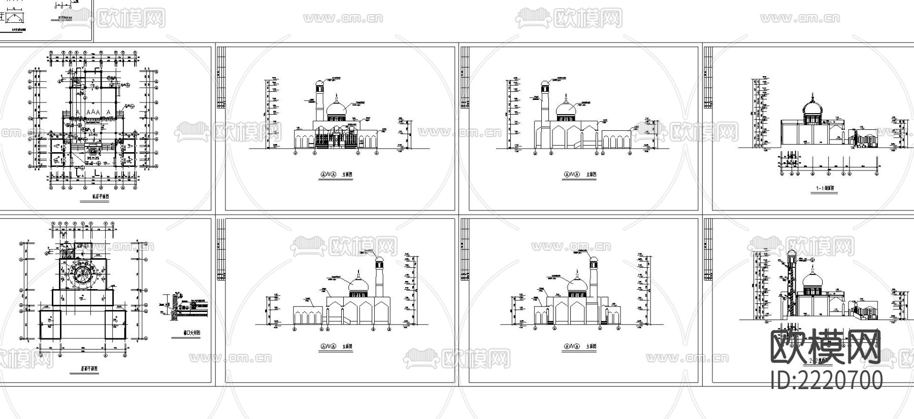 伊斯兰教清真寺CAD施工图下载（渲染图5）