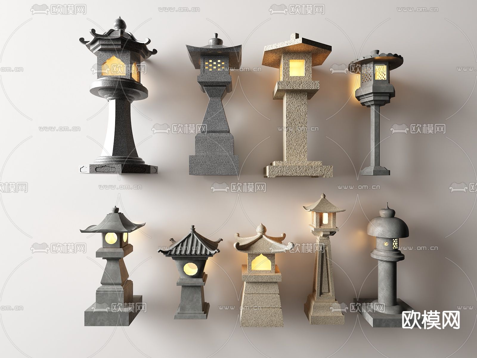 中式景观灯su模型下载（渲染图2）
