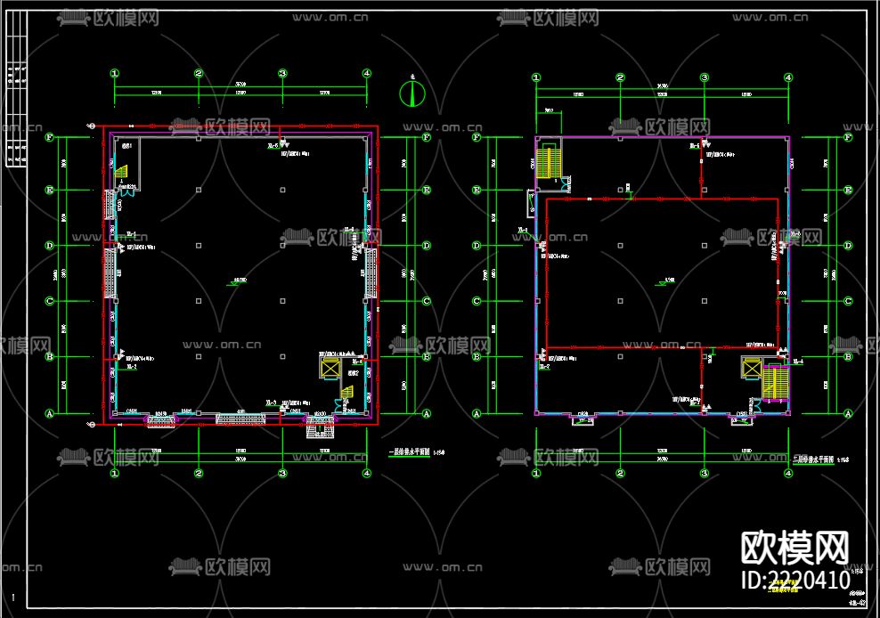 天岗湖乡邵庄路北侧标准化厂房项目给排水CAD施工图下载（渲染图3）