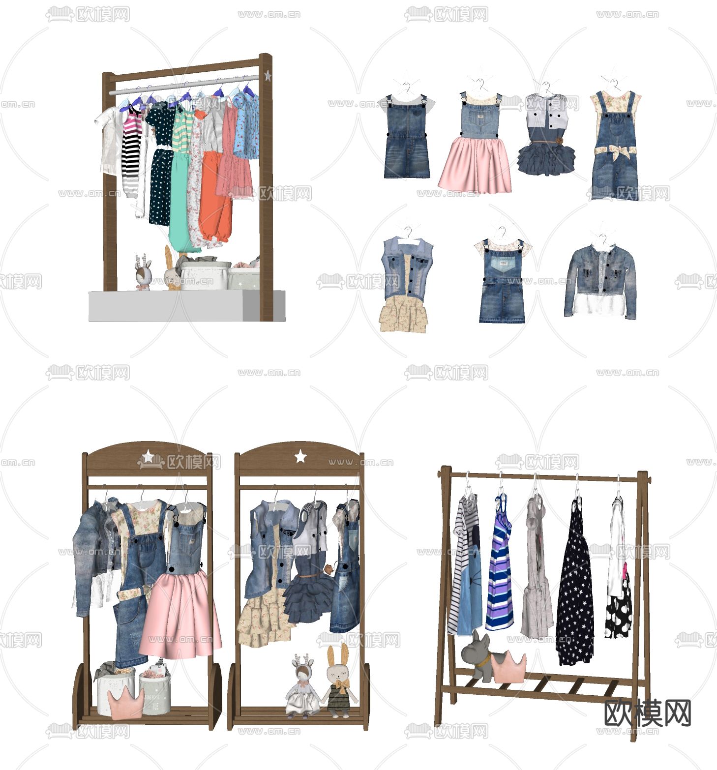 现代儿童衣服服饰su模型下载（渲染图2）