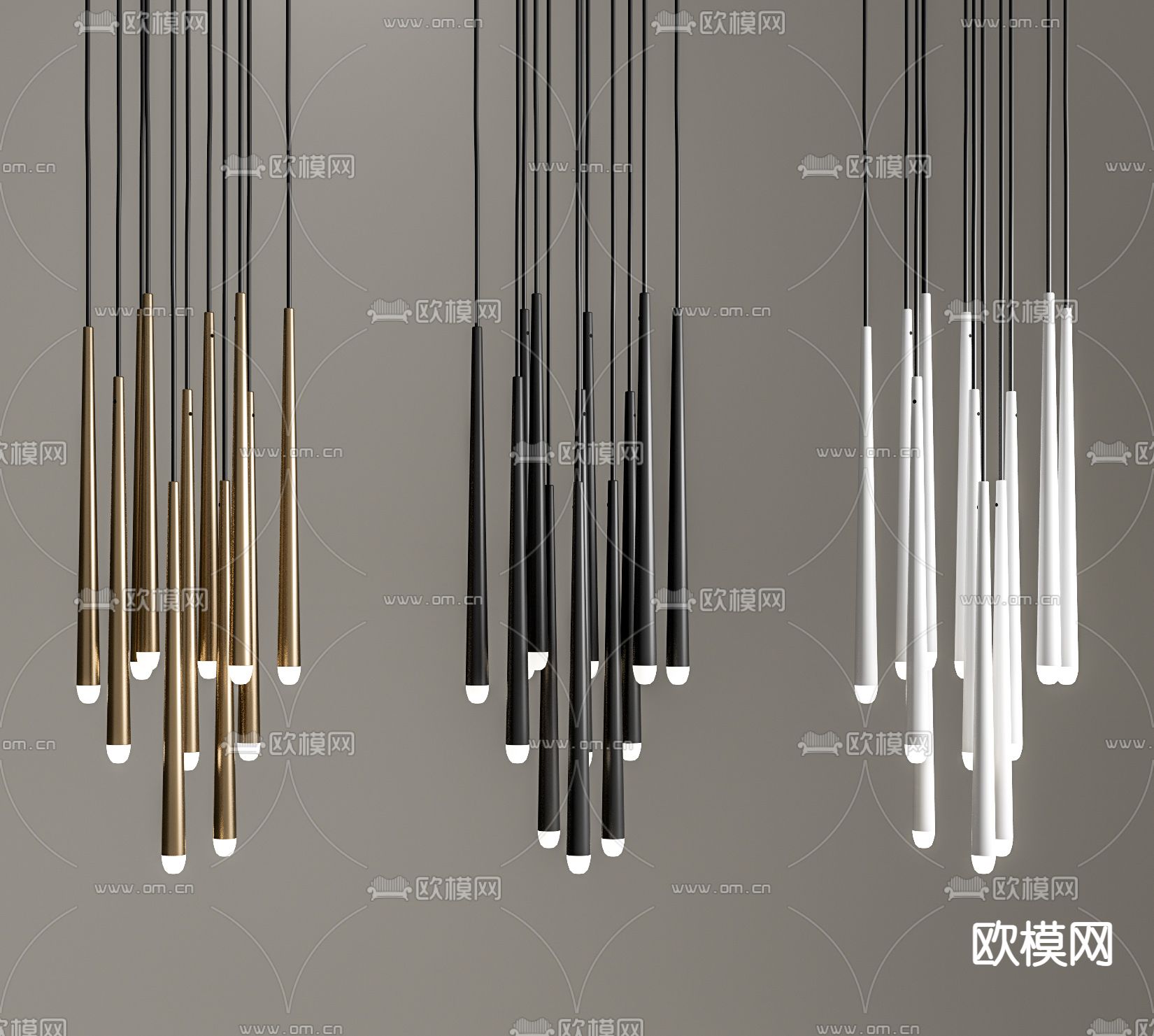 现代金属吊灯su模型
