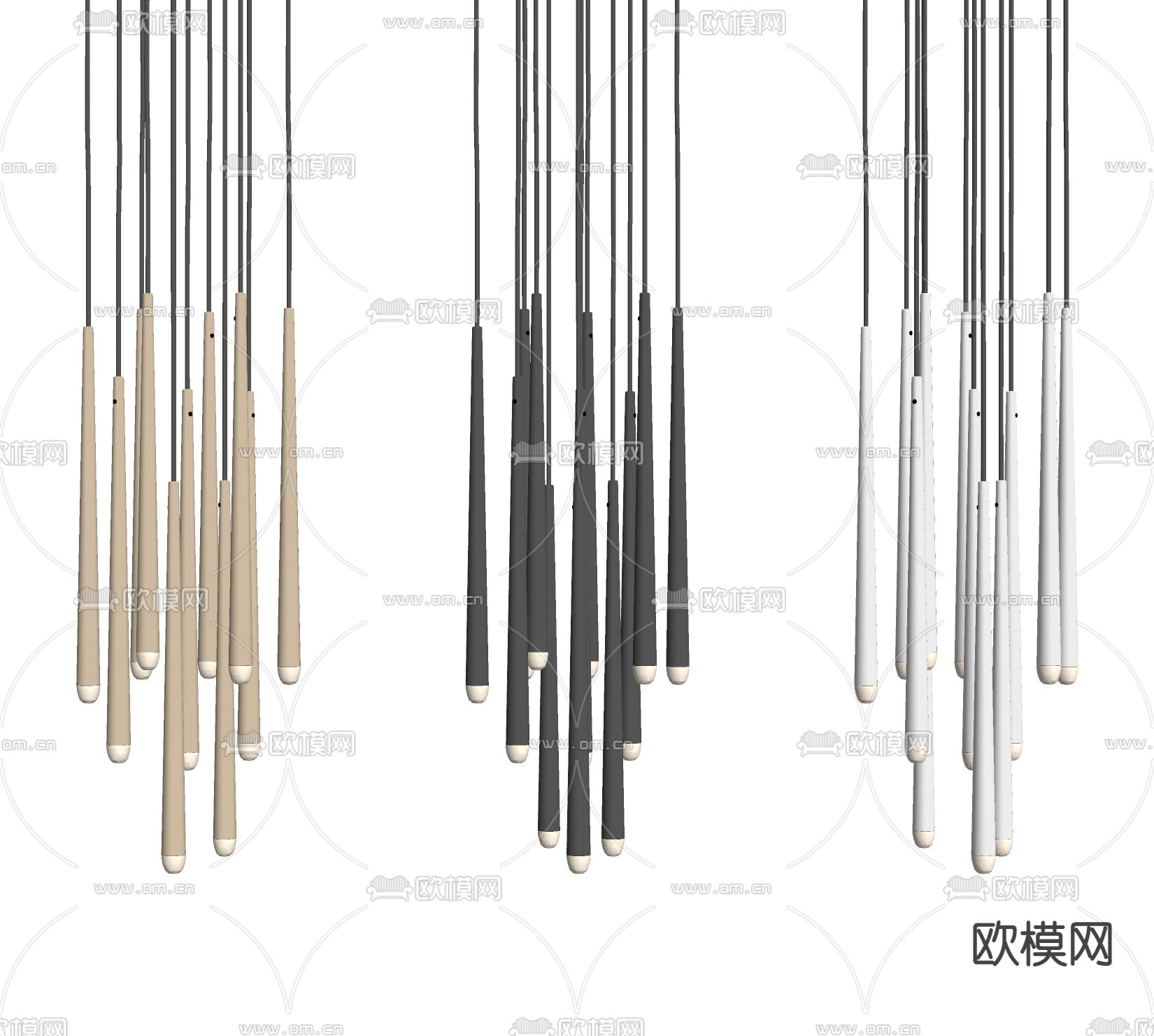 现代金属吊灯su模型