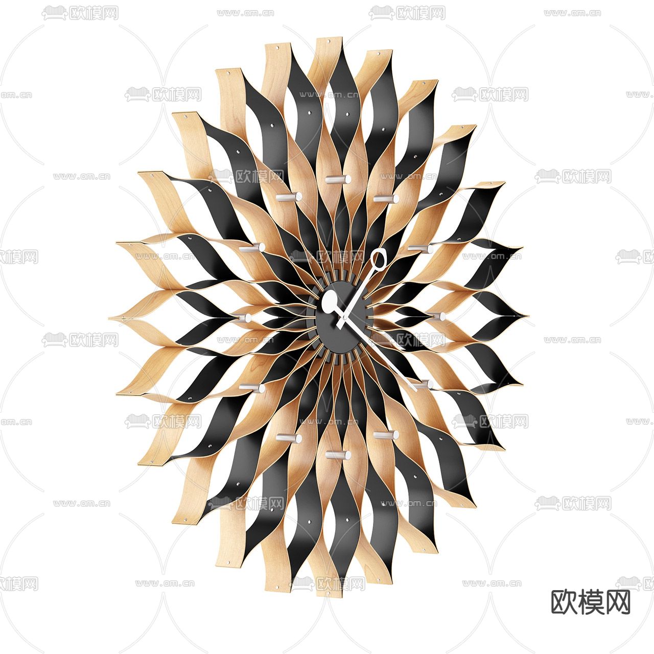 现代向日葵挂钟3d模型下载