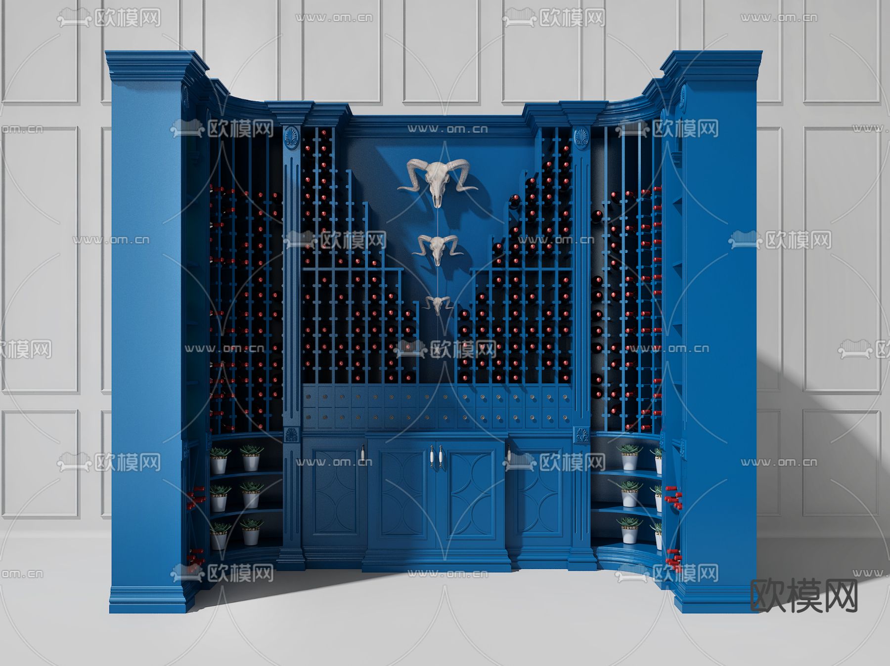 欧式酒柜su模型下载（渲染图1）