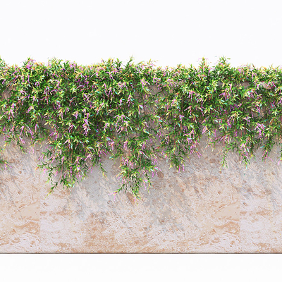  现代绿植墙藤蔓花植物墙su模型 