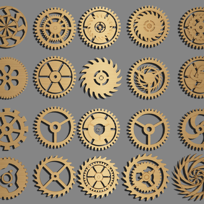 金属齿轮五金件3d模型