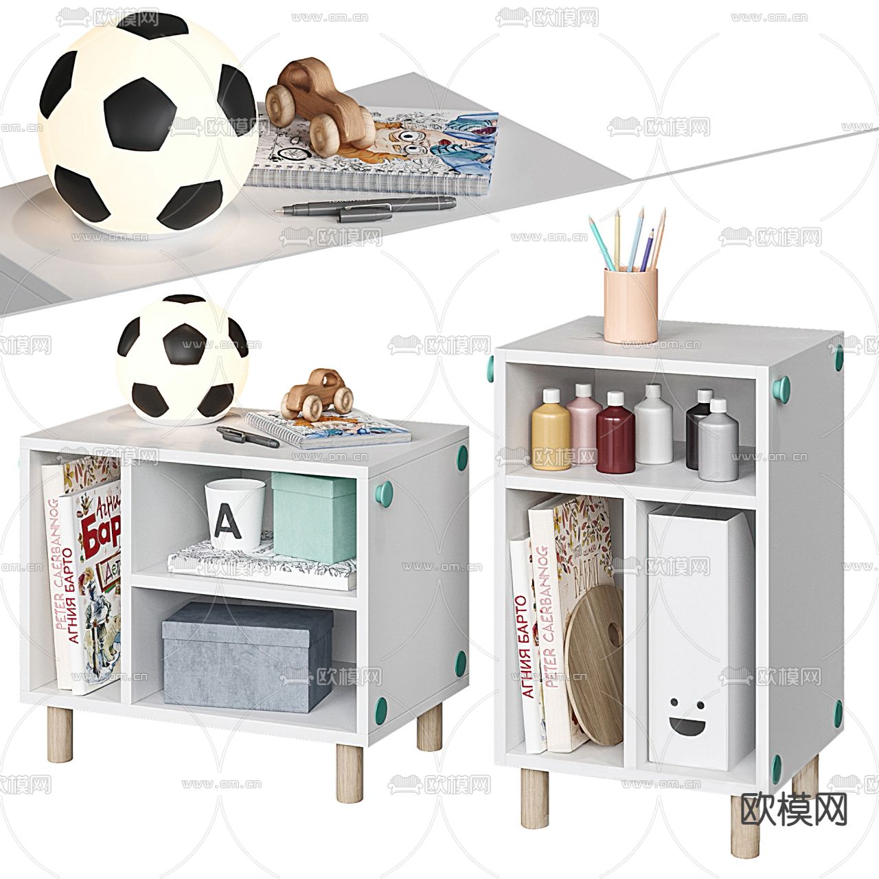 现代儿童玩具柜3d模型下载