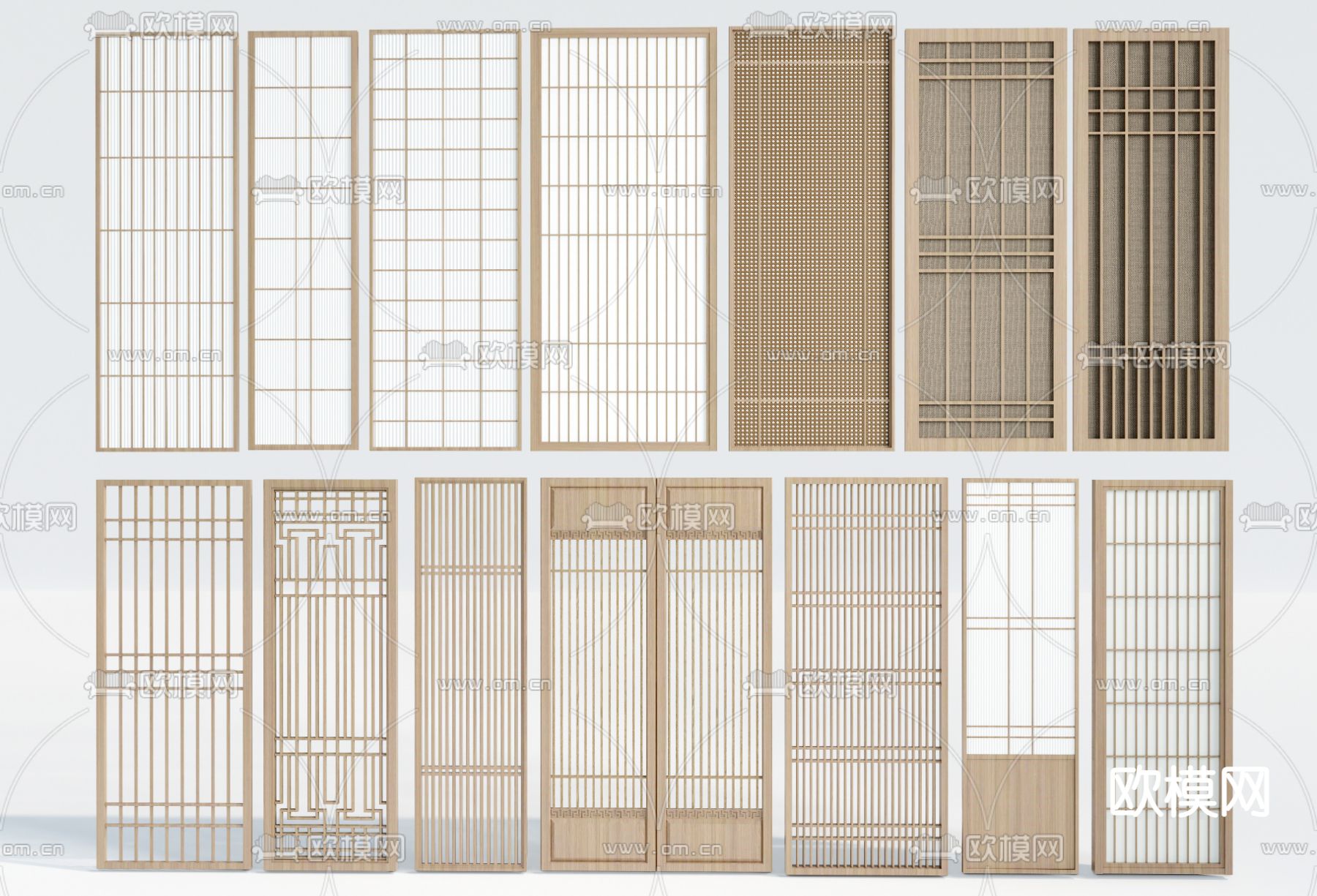 日式隔断屏风su模型下载（渲染图1）