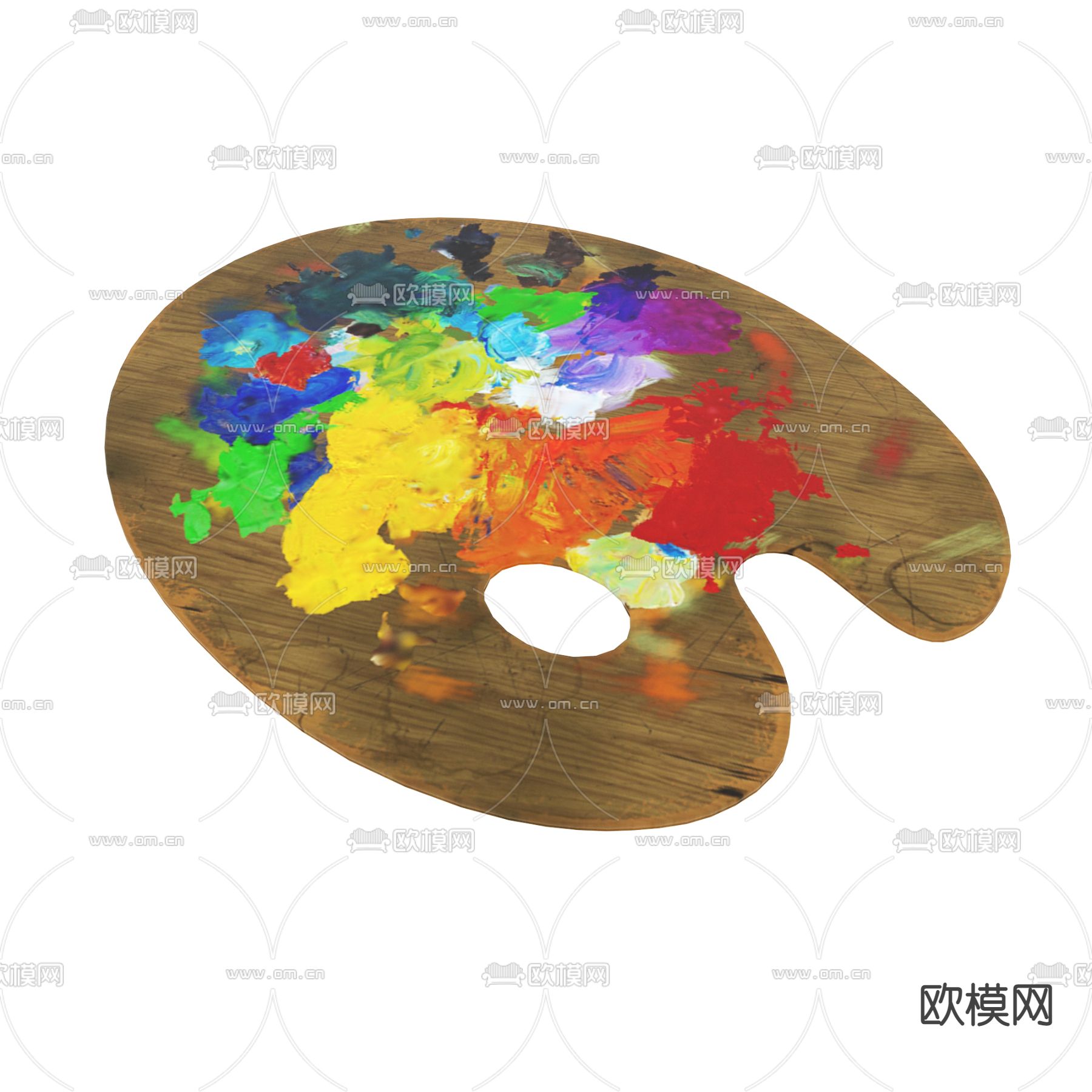 现代绘画调色板画板3d模型下载
