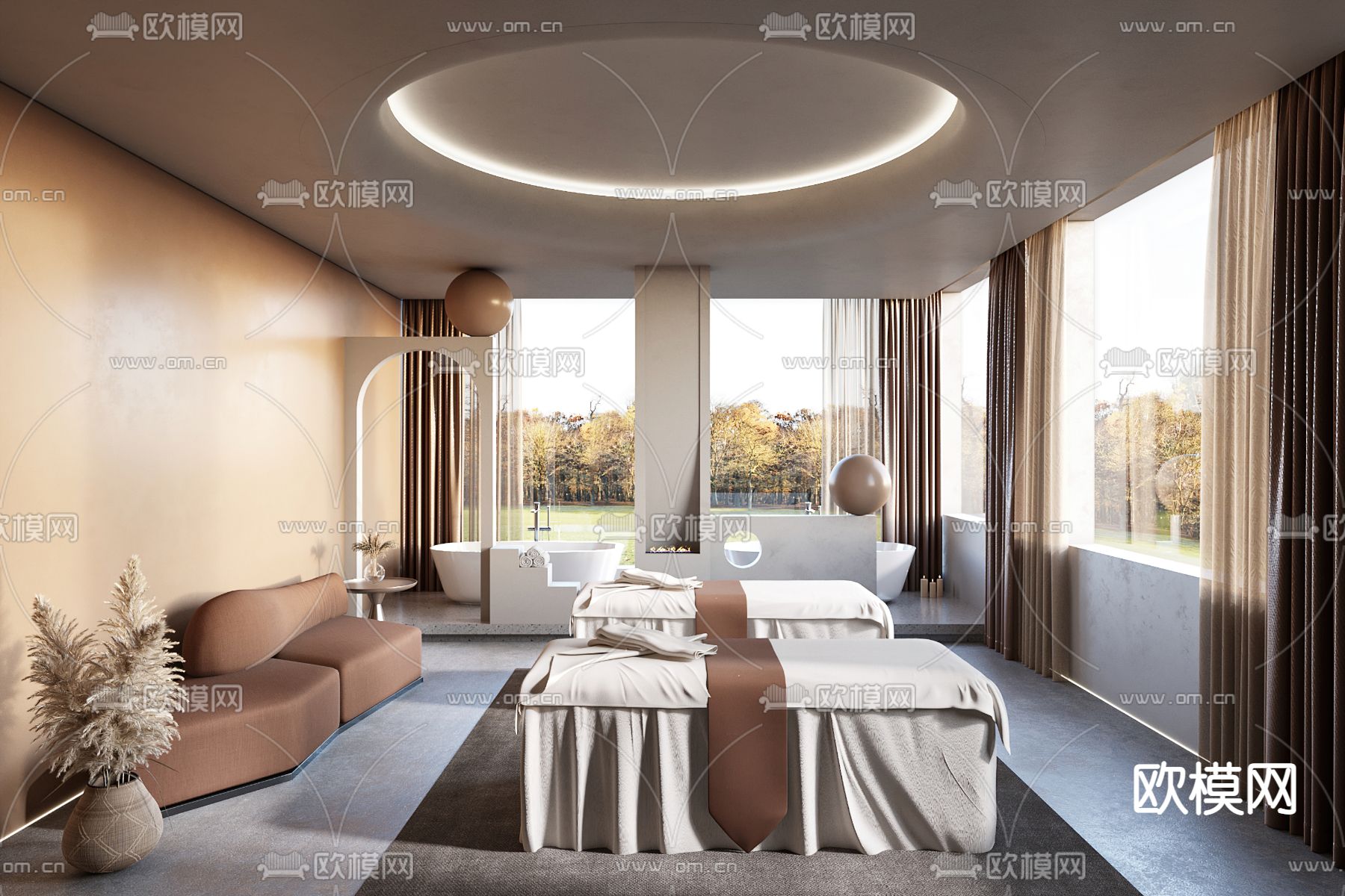 侘寂风SPA美容护理房3d模型下载_ID12059689_3dmax免费模型-欧模网