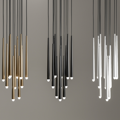 现代金属吊灯su模型