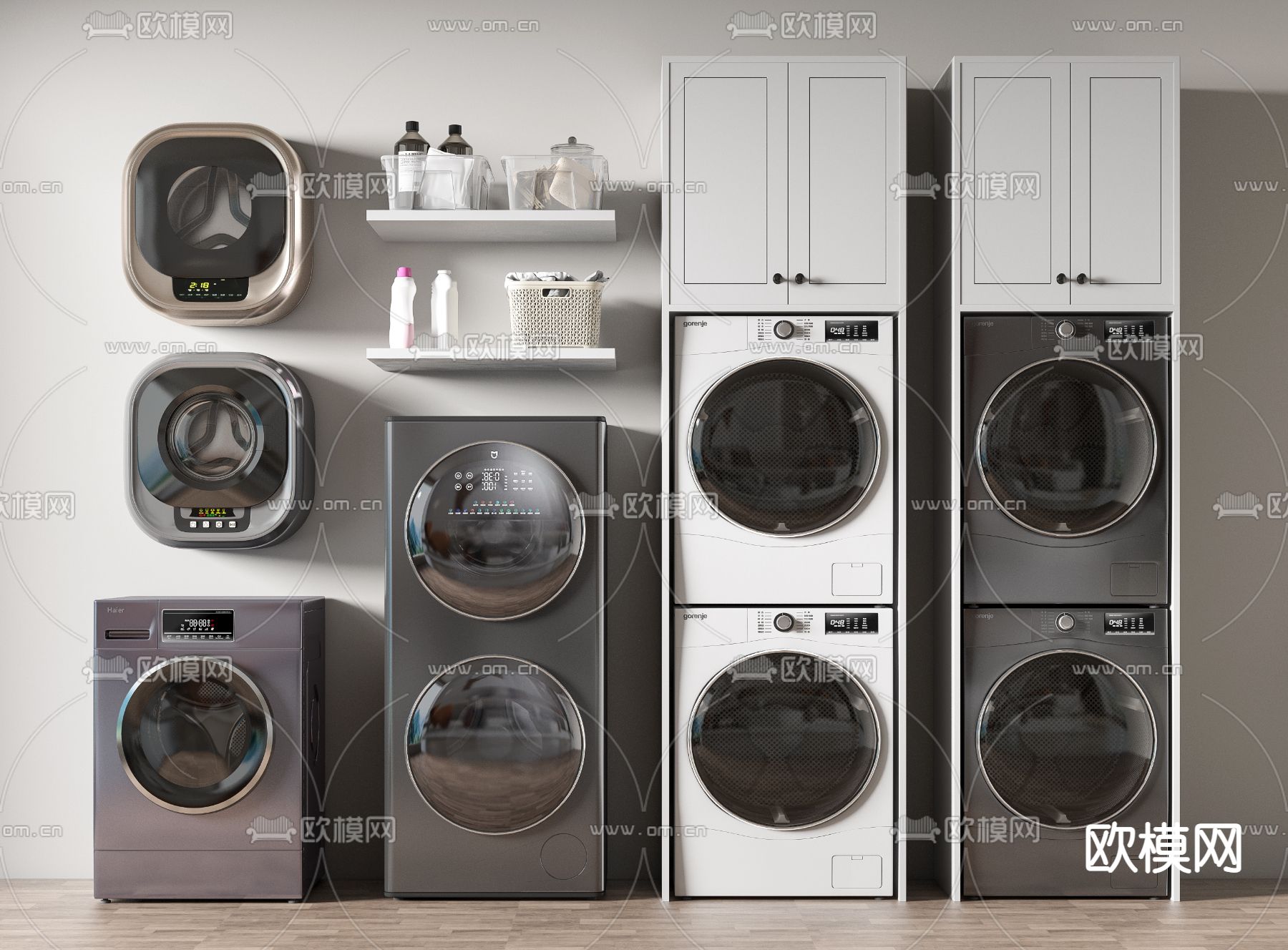 现代洗衣机su模型下载（渲染图1）