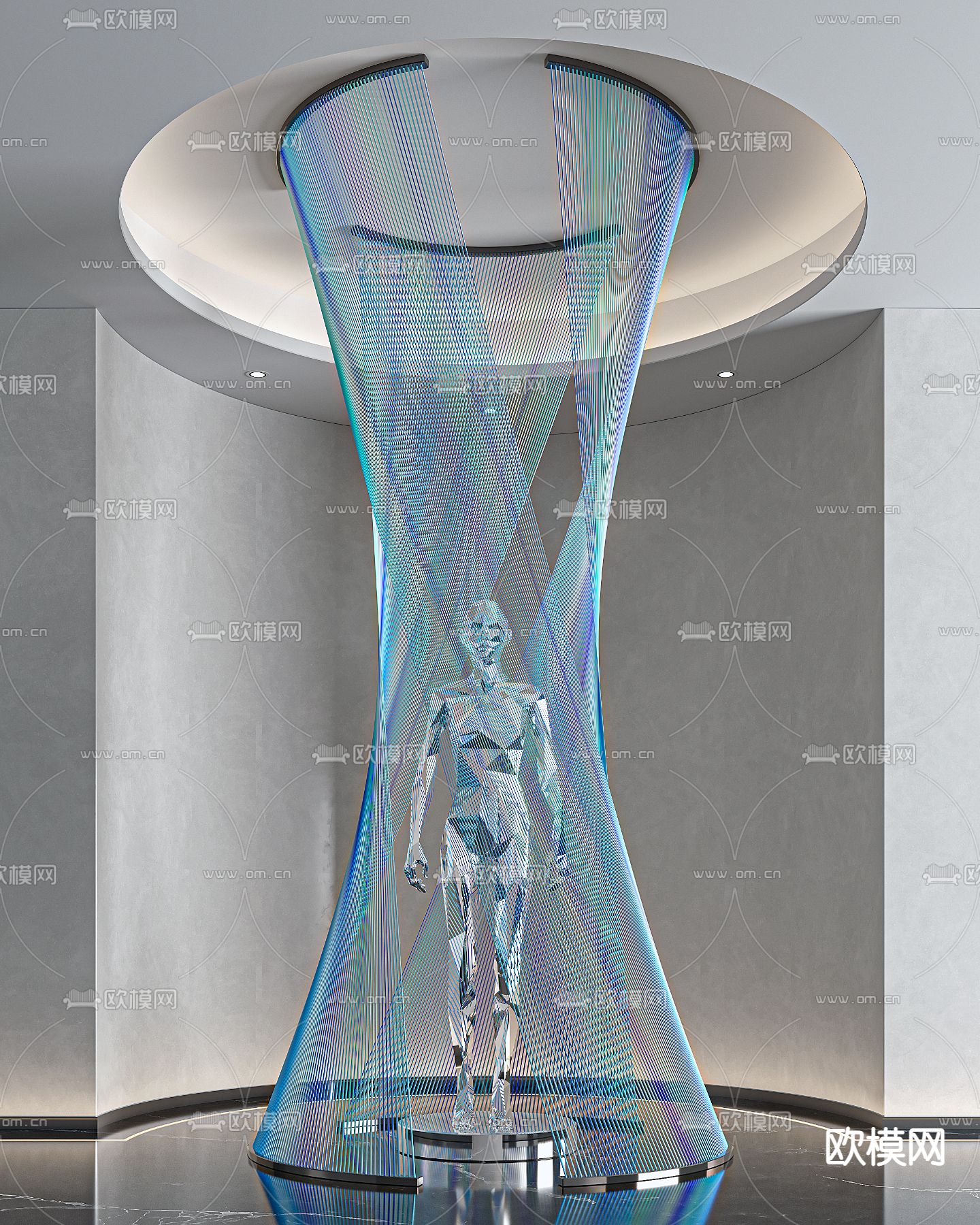 现代装置雕塑摆件3d模型下载