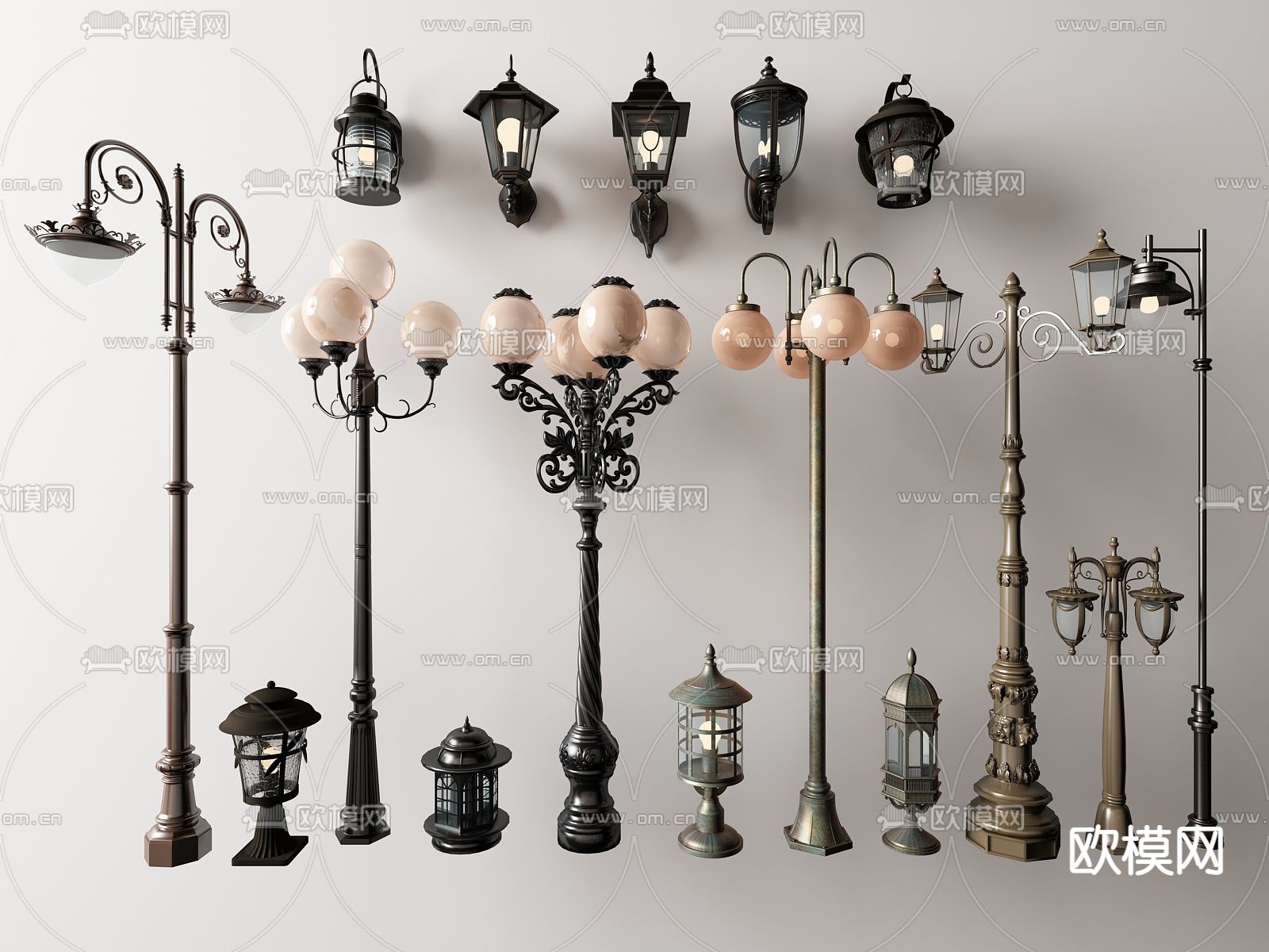 欧式金属路灯su模型下载（渲染图1）