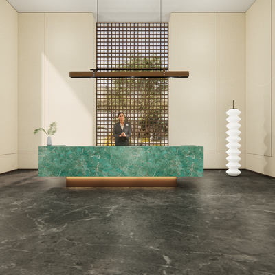  现代酒店大堂前厅su模型 