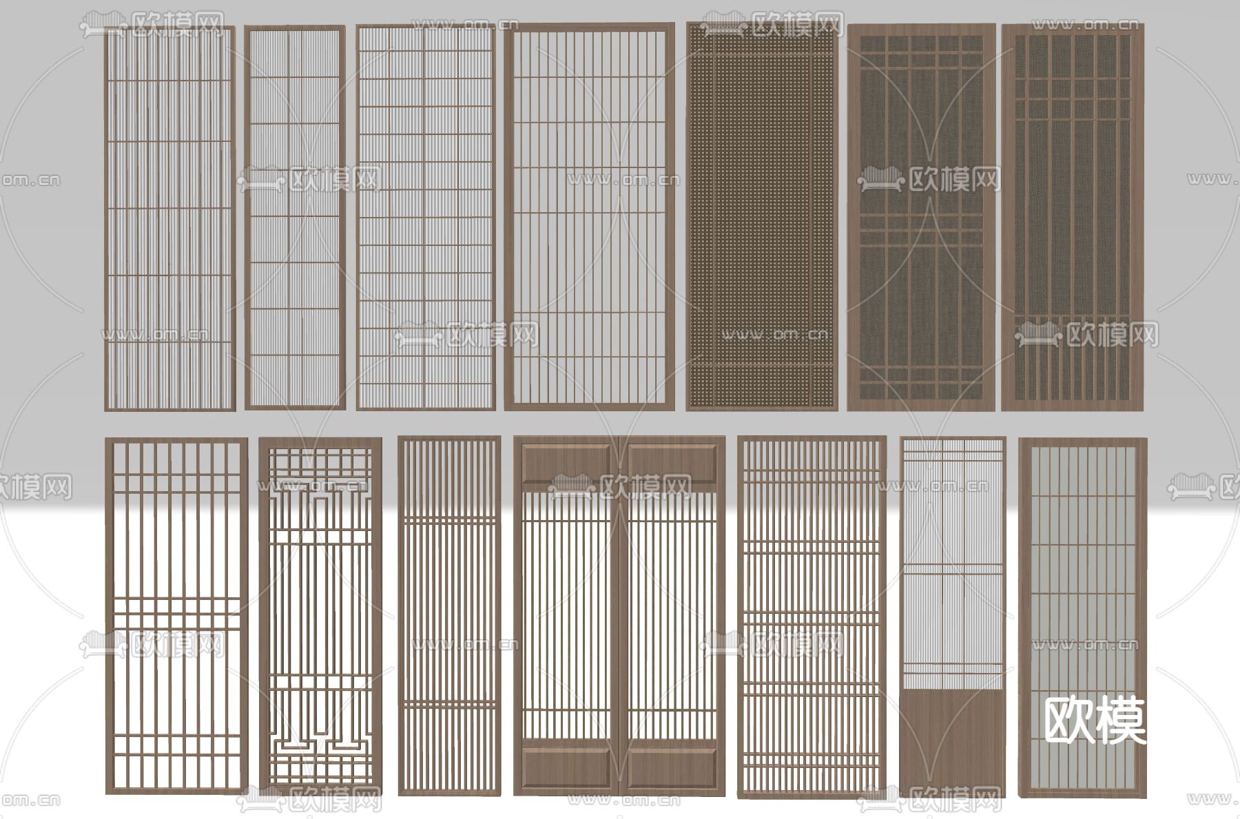 日式隔断屏风su模型下载（渲染图2）