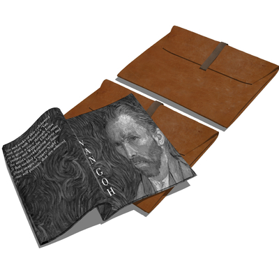  现代书本牛皮带摆件su模型 