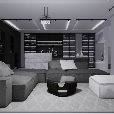  现代酒窖su模型 