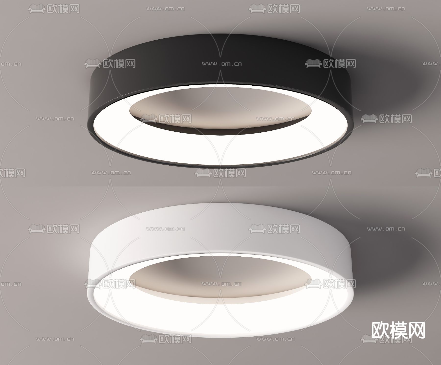 现代圆形吸顶灯su模型下载（渲染图1）