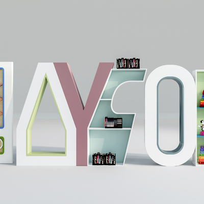  现代儿童书柜su模型 