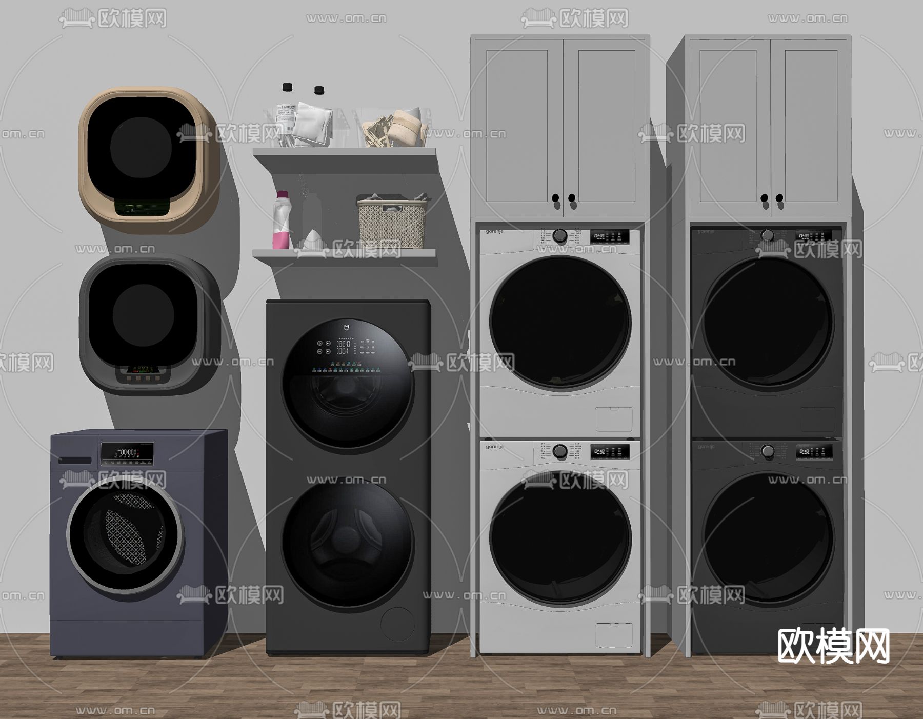 现代洗衣机su模型下载（渲染图2）
