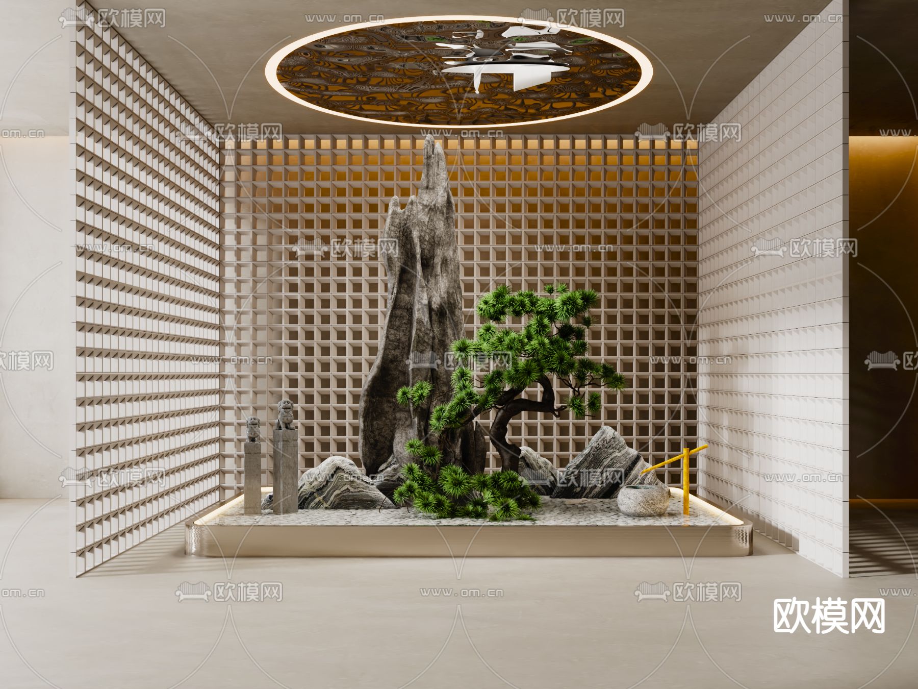 现代室内景观小品3d模型下载_ID12065893_3dmax免费模型-欧模网