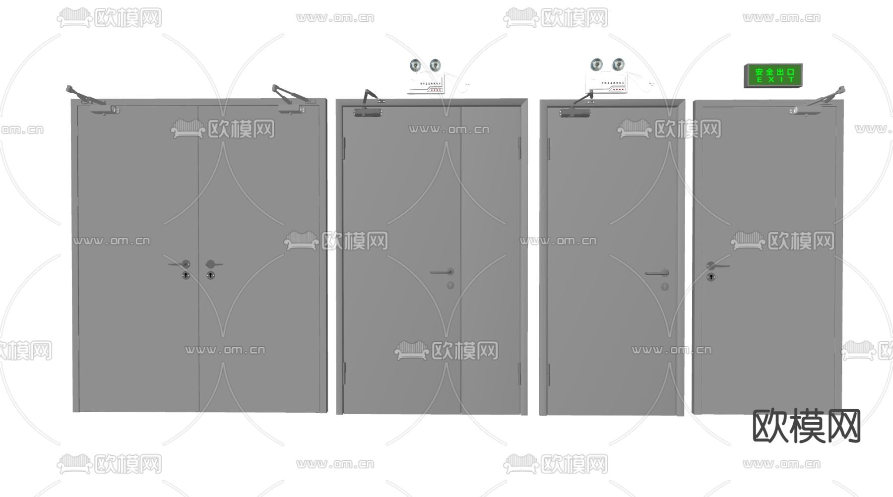 现代消防门防火门指示灯su模型