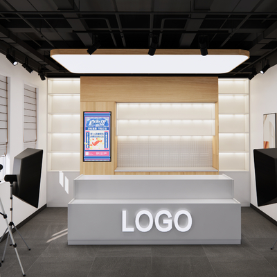  现代网红直播间su模型 