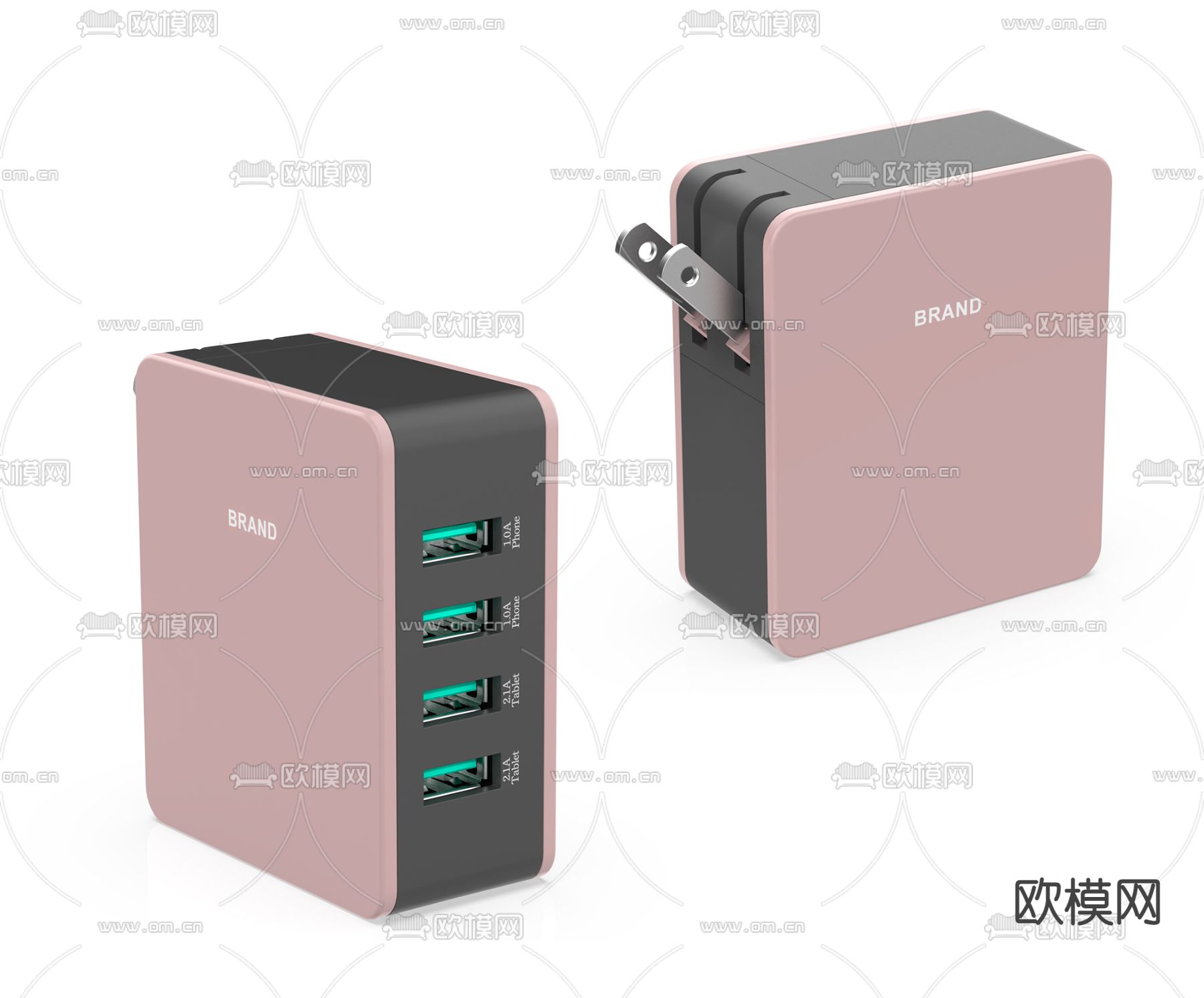 USB手机充电插座3d模型下载