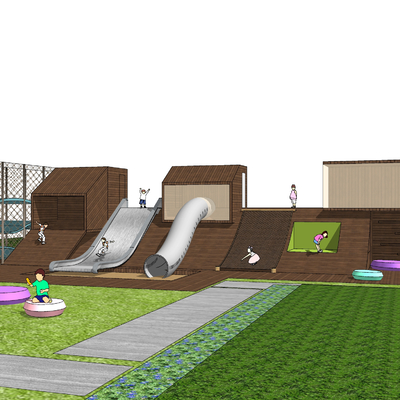  现代儿童活动区su模型 