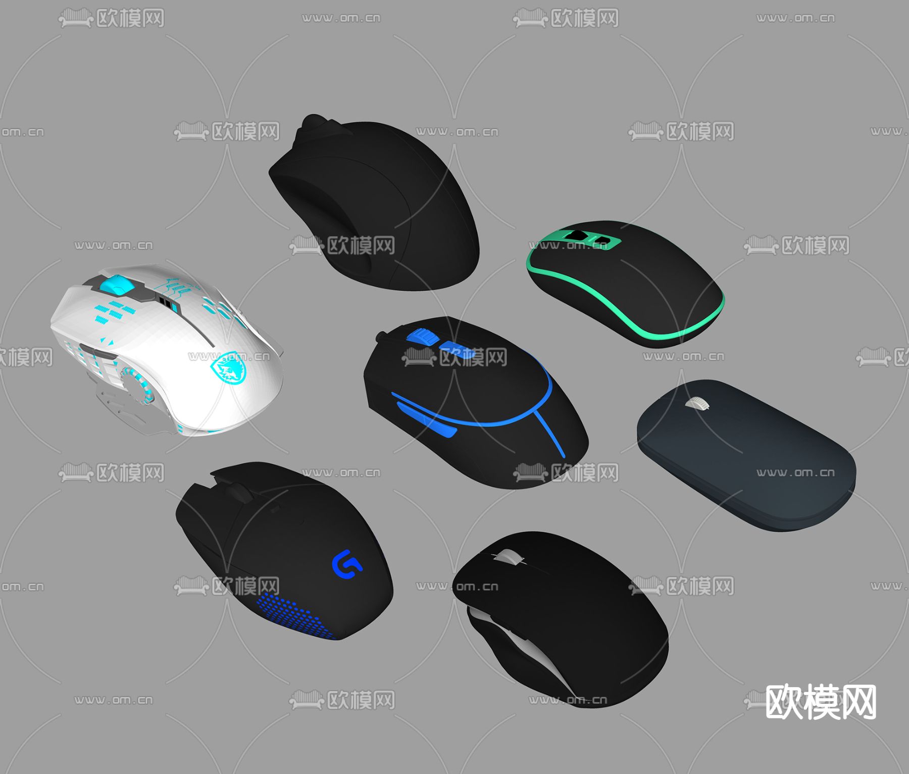 现代鼠标su模型下载（渲染图2）